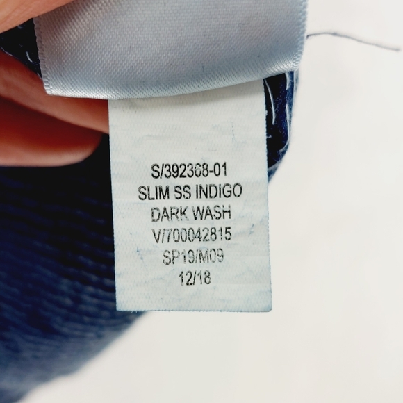 NEW Old Navy Men's Slim Short Sleeve Blue 100% Cotton Button Down Shirt P2396 - Picture 7 of 9